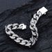 Men's Jewelry Cuban Bracelet Jewelry Men's Trendy Hip Hop Style Stainless Steel Diamond Necklace Jewelry Set_ipsvogv.com