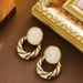 Fashionable Antique Style Cat Eye Stone Geometric Circle With Feminine Temperament, Simple And Elegant Silver_ipsvogv.com