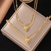 Stless Steel Set Necklace, Double-layer Heart-shaped Letter Jewelry, Internet Famous, Same Style, Non Fading Ankle_ipsvogv.com