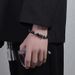 Volcanic Stone Bead Men's Hand Woven Snowflake Obsidian Reverse Scale Bracelet, Trendy_ipsvogv.com