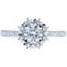 Snowflake shaped Love Blossomi Plated Platinum Diamond, Female Proposal and Eagement Group Set with Large Weddi_ipsvogv.com