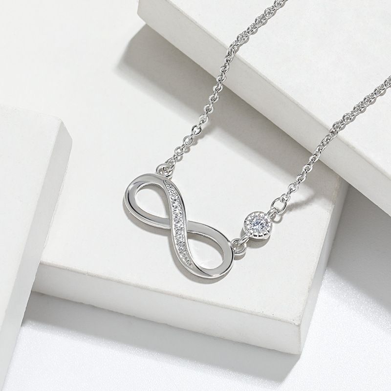 hot selling 8 character love infinity necklace high end simple Mobius infinity symbol necklace_ipsvogv.com