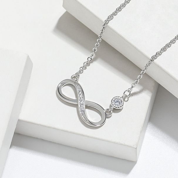 hot selling 8 character love infinity necklace high end simple Mobius infinity symbol necklace_ipsvogv.com