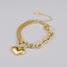 Minimalist Style Design Cuban Spliced Chain Heart Bracelet Gold-Plated Jewelry For Women_ipsvogv.com