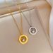 【 Full Body Titanium Steel 】 Roman Circular Ring Female Niche Design Minimalist Pendant Short Collarbone Chain Korean_ipsvogv.com