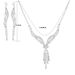 Silver Water Diamond Necklace & Earrings Set - Wing Design Wedding Jewelry For Women, Elegant 2-Piece Gift_ipsvogv.com