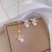 Stainless Steel Chain Sweet Shiny Zircon Flower Pendant Necklaces Earring Set For Women Girls Cute Jewelry Set Accessories Gifts_ipsvogv.com