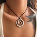 Autumn And Winter Spot INS Gold Plated Titanium Steel Polished Vortex Leather Rope Adjustable Necklace_ipsvogv.com