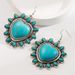 New Turquoise In Large Small Sizes, Featuring A Heart Shaped With Ancient Charm And Ethnic Style Earrings_ipsvogv.com