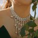 Fashionable Tassel Heart-shaped Diamond Neck Chain Women's Irregular Flash Diamond Zircon Love Clavicle Chain Necklace choker_ipsvogv.com