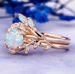 Sanjie Platform Rose Gold Paired Ring With Cross Inlaid Branches And Australian Treasure Jewelry_ipsvogv.com