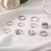 Hot Selling New Style Hollowed Out Butterfly Fashionable Pearl 10 Piece Ring Set_ipsvogv.com