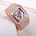 Luxury Mohsang Stone Opening Plated Rose Gold 2 Carat Diamond Wide Edition Group Set With Full Sky Star Men's Ring_ipsvogv.com