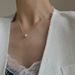 S Pure Series Italian Brushed Sparkling Bead Necklace Silver White Collarbone Chain For Women 7256_ipsvogv.com