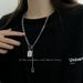 Titanium Steel Colorless Letter Square Necklace Women's Trendy Instagram Hip Hop Cool Wind Chain 2021 New Accessories_ipsvogv.com