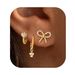 Women’s Jewelry Set Fashion Hot Sale Real Gold Brass Electroplating Fashionable And Versatile Ins Style Bow Earrings Three Piece Set_ipsvogv.com