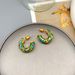 Compact C-shaped enamel glazed light luxury temperament, exquisite high-end personality, fashionable earrings, ear_ipsvogv.com