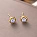 Fashion Round Pearl Stainless Steel Chain Bracelet Earring Necklace Accessory Set_ipsvogv.com