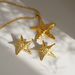 Women's Jewelry Gold Plated Titanium Steel Starfish Beach Necklace Earrings Set_ipsvogv.com
