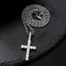 Full Diamond Cross Men, Trendy Street Style Twist Chain, Rap Hip-Hop Alloy Necklace For Men And Women_ipsvogv.com