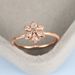 Fresh diamond zircon flower thin ring female real gold plated hand jewelry_ipsvogv.com