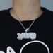 Men's Hiphop Fashion Letter "MMG" Zircon Pendant Necklace, Stainless Steel Cuban Chain, Trendy Statement Jewelry For Men Trend Men's Necklace Jewelry_ipsvogv.com