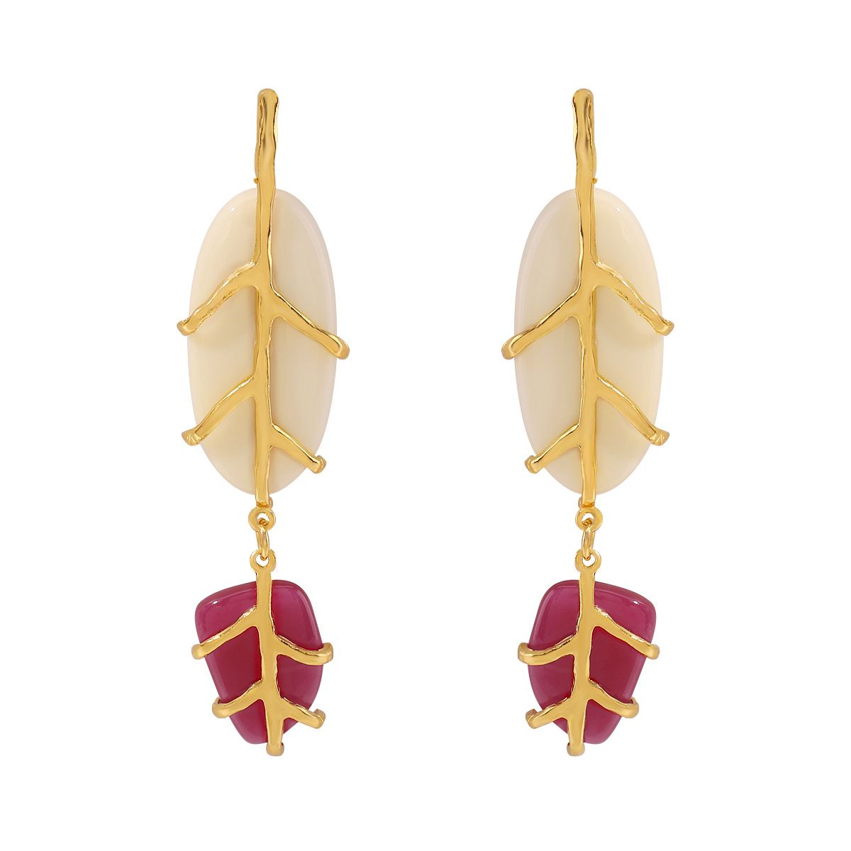 E12675ZA Same Style Earings Fashionable Leaf Design Resin Temperament Versatile Earrings Female_ipsvogv.com