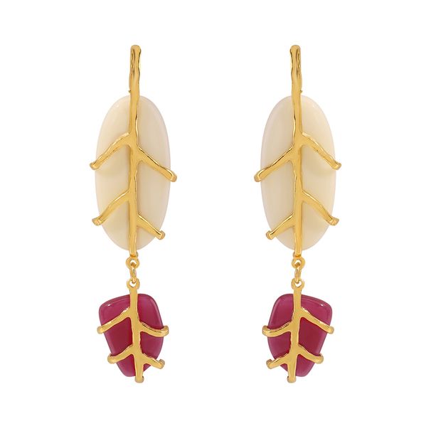 E12675ZA Same Style Earings Fashionable Leaf Design Resin Temperament Versatile Earrings Female_ipsvogv.com