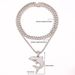 Popular hip-hop high-end shark pendant, fashionable zinc alloy full diamond Cuban chain item, personalized pendant_ipsvogv.com