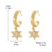 Dinner Hostess! Starlight Snowflake Zircon Silver Needle Earrings C Shaped Sweet Female Forest Style All Match Light Luxury Earrings_ipsvogv.com