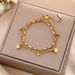Personalized Fashionable Titanium Steel Bracelet For Women, Featuring Dual Layer Geometric Block Design A Cool And_ipsvogv.com
