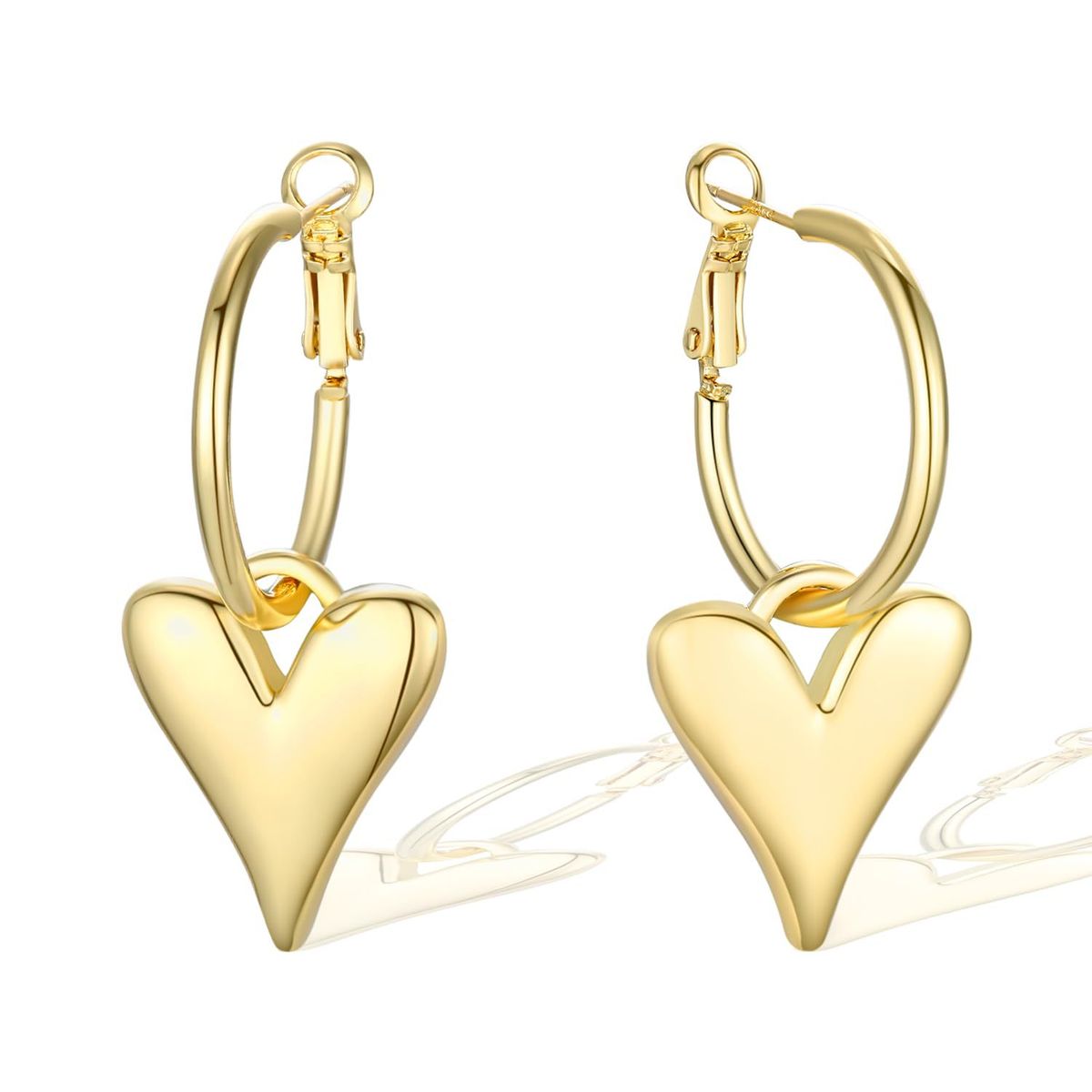 Unisex Hot Sales Real Gold Brass Electroplating Ins Style Personality Peach Heart Earrings Fashionable And Simple High End Earrings_ipsvogv.com