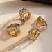 Women’s Jewelry Set Fashion Personality Streamlined Light Luxury Simple Gold And Silver Hammered Lava Pattern Love Double Cross Closed Ring_ipsvogv.com