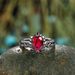 Sanjie Electroplated Gun Black Imitates Natural Mozambique Pomegranate Red Paired Ring For Women_ipsvogv.com
