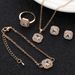 Women's Jewelry Set Five Piece Jewelry Set With Zircon Drop Earrings Necklace Ring And Bracelet Jewelry Dating Gift_ipsvogv.com