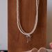 Yinsen S Silver Cute Bowknot Ribbon Double Layer Zircon Pearl Necklace Layered Clavicle Chain Choker For Women Versatile_ipsvogv.com