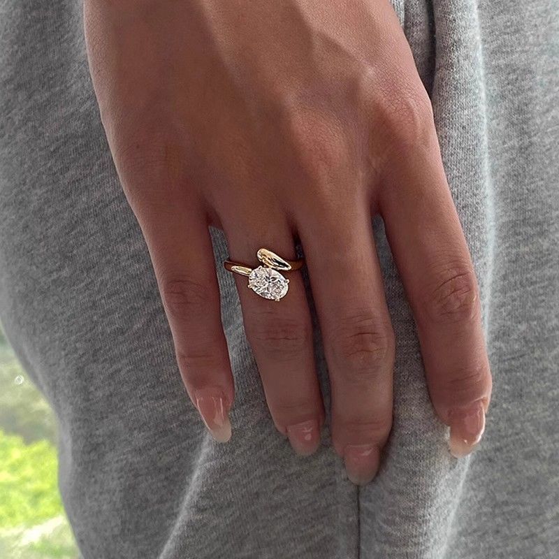 Pigeon Egg Zircon For Women, Exquisite, Niche, Versatile Design, Light Luxury, High-end, Index Finger Ring_ipsvogv.com