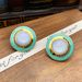 Drip oil round earrings, high-end, niche, inlaid with blue zircon, fashionable and personalized, vintage earrings for_ipsvogv.com