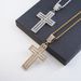 Fashion Hip Hop Street Style White Diamond Alloy Hollow Cross Pendant Necklace Classic Versatile Jewelry_ipsvogv.com