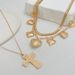 Punk Metal Cross Heart Pendant Necklace, Personalized Three-dimensional Heart-shaped Snake Bone Chain Accessory_ipsvogv.com