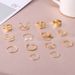 Pearl Cross Simple Letter Chain Octagonal Joint Ring Set Of 14_ipsvogv.com