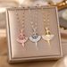 High End Micro Inlaid Zircon Ballet Girl Pendant, Titanium Steel Necklace, Women's Fashionable And Versatile Accessory_ipsvogv.com