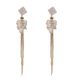S Silver Needle Micro-Inlaid Rhombus Long Pearl Tassel For Women, Elegant Fashionable Slimming Minimalist Style Earrings_ipsvogv.com