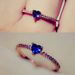 Sanjie's New Rose Gold Plated Heart-shaped Blue Diamond Ring Jewelry_ipsvogv.com
