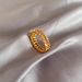 Geometric Hollow Cuban Chain Couple's Titanium Steel Ring, Niche Design, High-end Handmade Accessory_ipsvogv.com