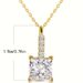 Fashionable Pendant Necklace, Four Claw Round Collarbone Chain, Square Zirconium Copper Gold-plated Jewelry For Women,_ipsvogv.com