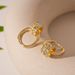 Light Luxury Metal Diamond Circle Ear Buckle Earrings French Simple Premium Geometric Earrings_ipsvogv.com