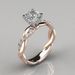Fashion Rose Gold Inlaid Princess Diamond Ladies Copper Ring Jewelry_ipsvogv.com