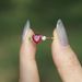 Three Heroes Set Heart Shaped Pigeon Blood Red Garnet Ring, Cute And Sweet, Rose Gold Plated Diamond Ring For Women_ipsvogv.com