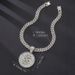 Round Dollar Light Luxury Trend Alloy T Square Diamond Hip Hop Necklace Pendant_ipsvogv.com